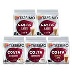 TASSIMO T Discs Costa Variety Pack Coffee pods - 5 Packs - 48 Drinks