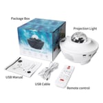 Stjärnprojektor med högtalare & LED - Galaxy lampa White