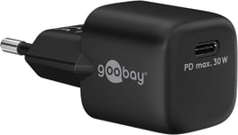 Snabbladdande kompakt GaN strömadapter med USB-C PD 30W svart