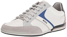 BOSS Men's Saturn Profile Low Top Sneaker, Ultra White, 6 UK