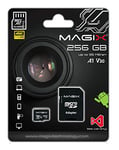 Magix 256GB microSD Card Class10 V30 U3, Read Speed Up to 95 MB/s, 4K Series (SD Adapter Included)