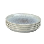 Denby - Halo Speckle Dinner Plates Set of 4 - Grey, Neutral Patterned Coupe Dishwasher Microwave Safe Crockery 26cm - Glazed Ceramic Stoneware Tableware - Chip & Crack Resistant