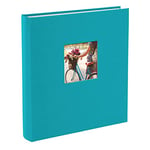 Goldbuch Album Photo avec Découpe, Bella Vista, 30 X 31 Cm, 60 Pages Blanches avec Intercalaires En Verre, Lin, Turquoise, 27893