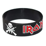 ZJZ Amazon selling cross-border AliExpress Iron Maiden Iron Maiden star bracelet band hands silicone ring (Color : Black)
