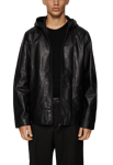 J.Lindeberg Hadley Leather Hoody Jacket Svart