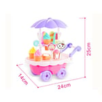(As Shown) 28pcs Kids Ice Cream Cart Toy Set With DIY Ice Cream Shop