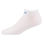 DKNY Men's Low Cut Trainer Liner, Designer Cotton Ankle Socks, Pack of 3 Pairs, White, One Size