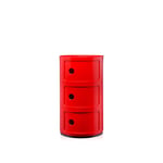 Kartell - Componibili 4967, Red, 3 Compartments - Laatikostot - Anna Castelli Ferrieri - Punainen - Muovi