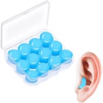12-pakning med lydisolerende silikon ørepropper Blå