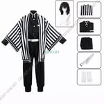 Lila/Svart Iguro Kohana Cosplay Anime Demon Slayer Iguro Kohana Yuori Kimono Cosplay Kostym Vit Orm Dockset S-WELLNGS S A1 and wig