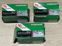 3 x FUJIFILM Professional 160 NPS 135 36 Colour Films Expired 2001-7 New in Box