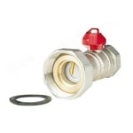 Ball valve 1 inch with half-screw for pump 6/4 inch with built-in check valve