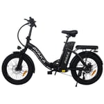 Hopfällbar elcykel AVAKA BZ20 Plus 500W motor 48V 15Ah batteri