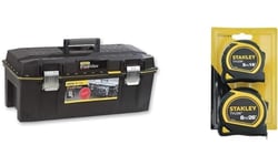STANLEY FATMAX Waterproof Toolbox Storage with Heavy Duty Metal Latch, Portable Tote Tray for Tools and Small Parts, 28 Inch, 1-93-935 & STHT0-51310 20oz Fiberglass Curved Claw Hammer, 570g