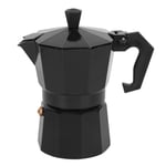 Moka Pot, 300ML 6‑Cup Capacity Aluminum Espresso Maker Classic Italian Style Espresso Cup for Office Home Use(Black)