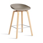 HAY About a Stool 32 Low barstol såpat ekstativ 2.0 Khaki-rostfritt stålstöd