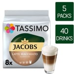 Tassimo Coffee Pods Jacobs Latte Macchiato 5 Packs (40 Drinks)