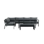 Venture Home Ramos 2086-408 Loungeset soffa, bord, bänk, grått/svart