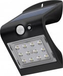 LED solcelle lampe m/bevægelsessensor - 1.5W - Sort