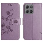 Läderfodral Fjärilar Motorola Moto G15 Power Lila