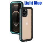 IP68 Vattentätt Fodral för iPhone 15 14 13 12 11 Pro Max XS Max XR 7 8 RödPeppar Transparent Skydd Dykning Under Vatten Simma Utomhus Sport Grass Blue i-Phone 14 Pro