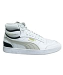 Puma x Ralph Sampson Mid OG White Leather Lace Up Mens Trainers 370718 01 - Size UK 4