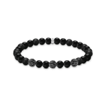 Kulamband Svart Obsidian & Svarta Kristaller
