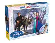 Lisciani, Maxi Puzzle pour enfants à partir de 4 ans, 60 pièces, 2 en 1 Double Face Recto / Verso avec le dos à colorier - Disney La reine des Neiges 46874