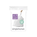 simplehuman CW0217 code U, sacs poubelle sur mesure, paquet de 20, plastique blanc