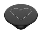 PopSockets PopTop (Top only, Base sold separately) - Swappable Top for Your Swappable PopGrip - White Heart Black