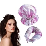 Heatless Curling Rod Pannband Set (1 Rod, 1 Scrunchie) - Tie-Dye Pink