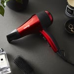 2000W Powerful Hair Dryer 2 Speed 3 Heat Option Concentrator Ionic Function Red