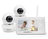 Video Baby Monitor, 4.3 Inch Split Screen with Two Cameras and Audio,