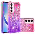 SKALO Samsung A35 5G Kvicksand Glitter Hjärtan TPU-skal - Rosa-Lila multifärg