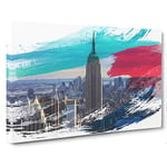 Empire State Building New York City Skyline (4) V2 Canvas Print for Living Room Bedroom Home Office Décor, Wall Art Picture Ready to Hang, 30 x 20 Inch (76 x 50 cm)