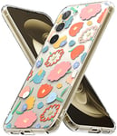 Ringke Compatible avec Coque Fleur Samsung Galaxy S23 5G [Fusion Design] Graphique Solide Rigide Back TPU Souple Bumper Étui Femmes Antichoc de Protection [Militaire Défense] - Floral