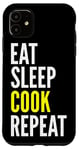 Coque pour iPhone 11 Eat Sleep Cook Repeat - Chef Funny