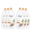 Dove Body Wash Sulfate-free Pampering Moisturiser Shea Butter & Vanilla, 6x450ml - Cream - One Size