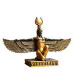Winged Isis Egyptian Goddess Statue,Egyptian Decor Ornaments Sculptures Goddess of Beauty Statue, Home Study Office Decoration Gift Decoration,Brass