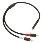 3,5 mm till 2RCA-kabel Hona till Hane Stereo Bidirektionell Guldpläterad Ljud Y-delare Sladd för Telefon MP3 Högtalare 11,8 tum