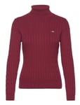 Stretch Cotton Cable Turtleneck Red GANT