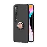 LAGUI Compatible for Xiaomi Mi 10/10 pro 5G Case, Magnetic Car Mount Dedicated Cover With finger Ring Holder. rose gold+black