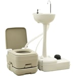 Toilette de camping Toilette Portable wc Chimique 10+10L et support à lave-mains 20L 24317