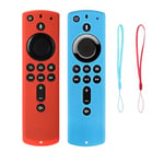 Protective Case for Firestick Remote Control BHHB Fire TV Stick Remote Control Case Silicone Compatible with Fire TV Stick 4K/4K Max Alexa Voice Remote Control (3rd Gen) with Neck Strap - 2 Pack (Blue