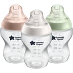 Tommee Tippee Closer To Nature Anti-colic Baby Bottles Set sutteflaske Slow Flow 0m+ 3x260 ml