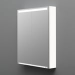 4AQUA Spegelskåp med infälld belysning och eluttag (Vit blank/60)
