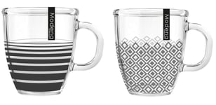 2 x Patterened Glass Mug
