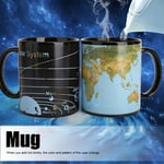 Color Changing Cup Heat Sensitive Mug Print Solar System World Map For Home SD