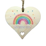 SnowdropHouseGifts Rainbow Of Hope The Greater The Storm The Brighter The Rainbow Positivity Wooden Wall Window Hanging Heart Sign Plaque (15cm x 15cm)