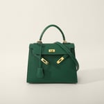 Handgjord Mörkgrön Medium Crossbody Väska för Kvinnor 25x10x19 Dark green Medium size: 25*10*19